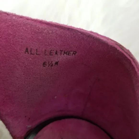 Vintage 90s Kors Michael Kors All Leather Hot Pink Heels 6 1/2 - Picture 12 of 12